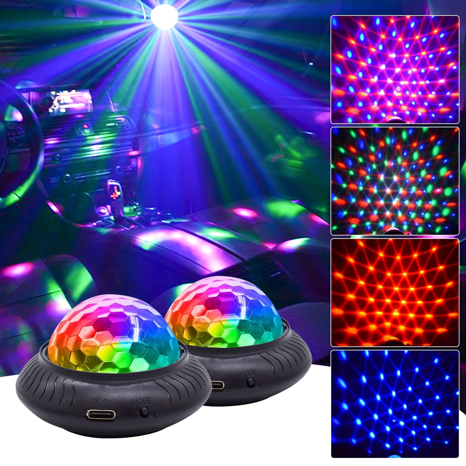 Disco Ball Party Lights 1 Night Light Portable Voice - Temu France
