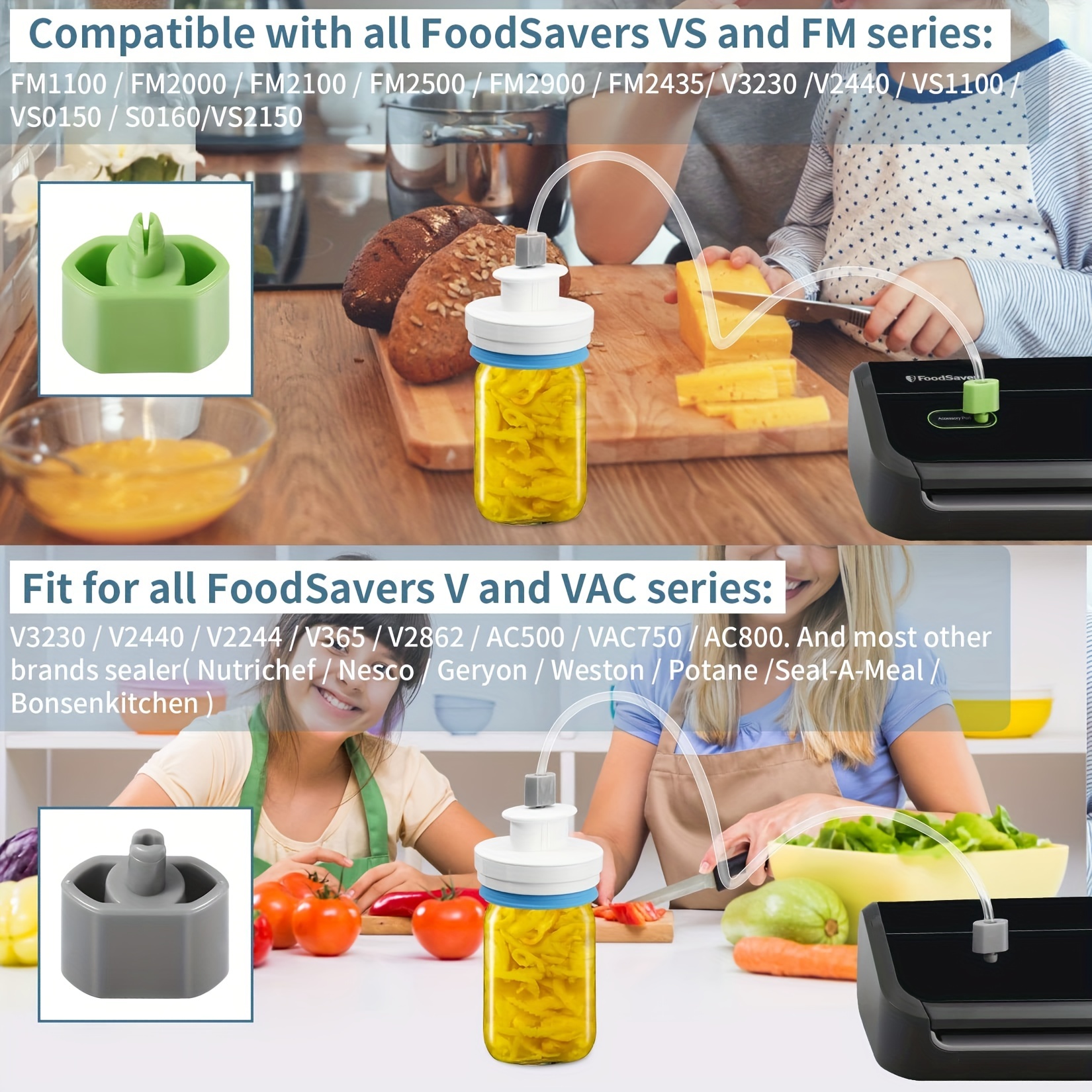 Mason Jar Vacuum Sealer and Accessory Hose Compatible with FoodSaver Vacuum  Sealer Portable Hand Pump Vacuum Sealer for Jars Regular & Wide Mouth and