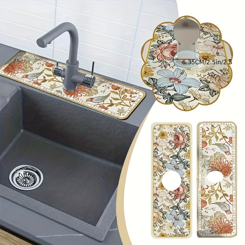 Silicone Faucet Mat Kitchen Sink Splash Guard Bathroom Sink Slip