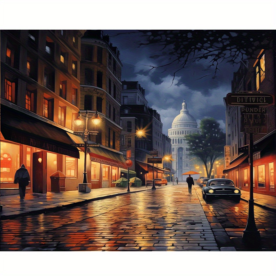 Painting By Numbers Kit For Adults Urban Night Scenery And - Temu