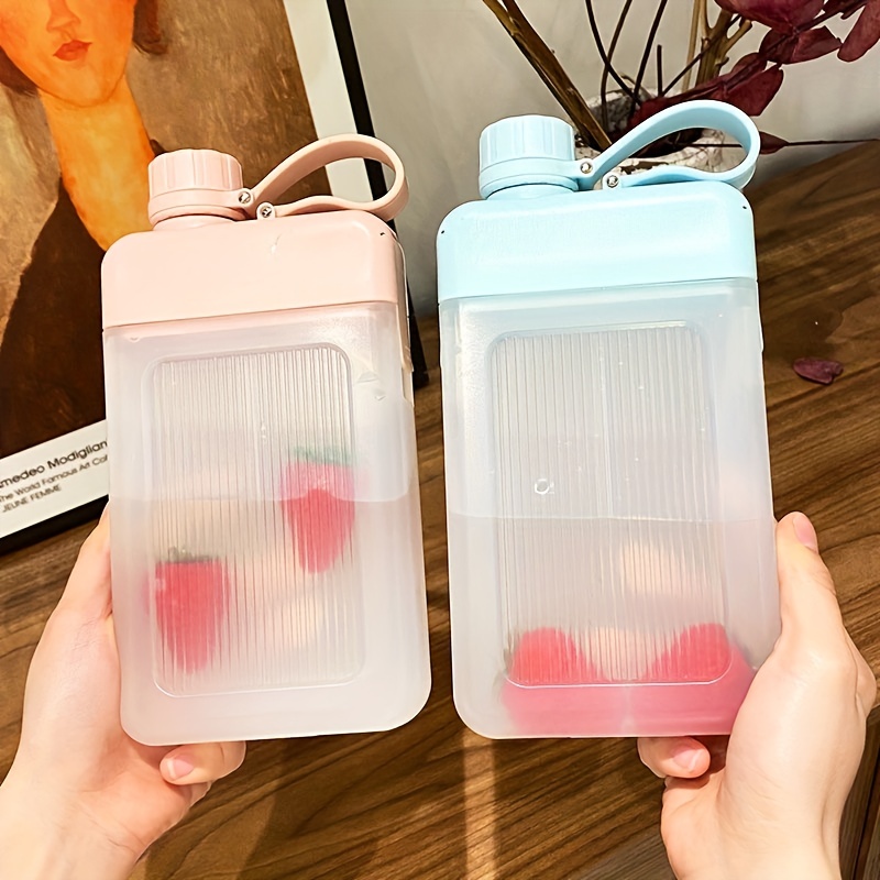 Flat Portable Travel Mug 13oz BPA A5 Water Bottle Slim Cold Flask