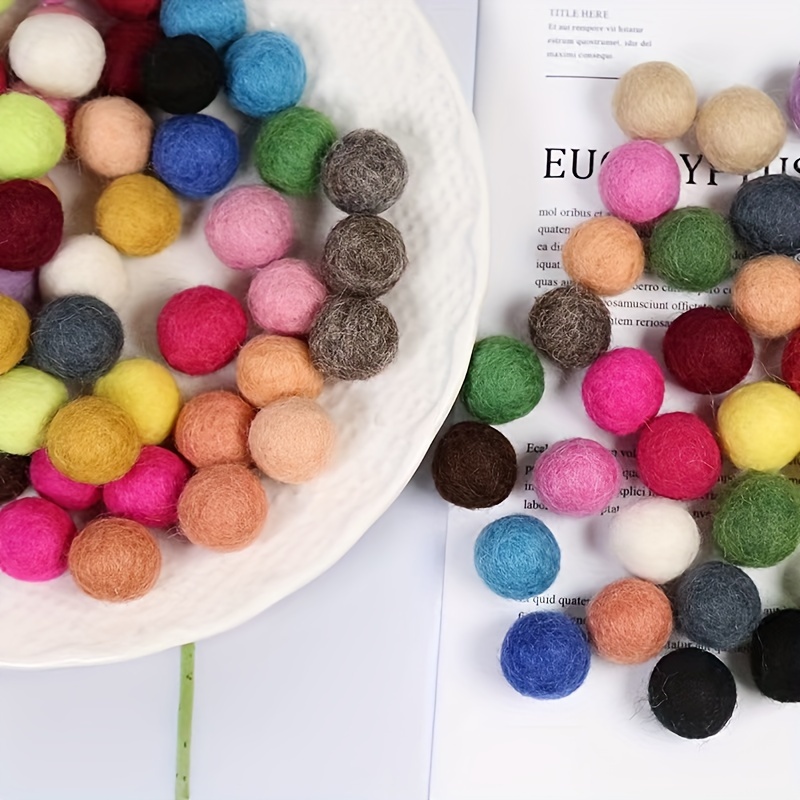 20pcs Felt Plush Balls, 2cm/0.78 Inches Wool Felt Balls, Handmade