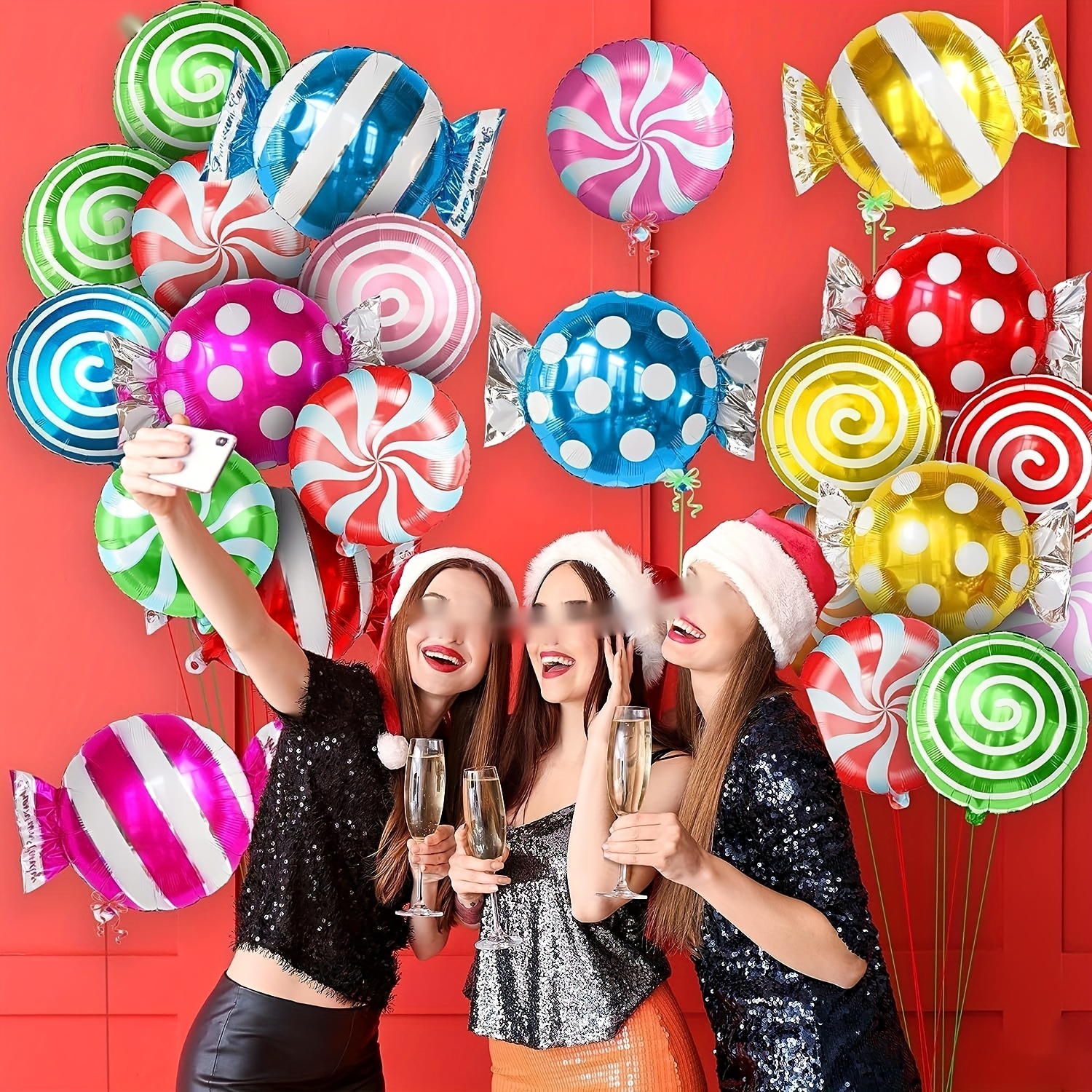 2023 Nouveau ballon d'arche de Noël Set Arrangement de scène de Noël Canne  décorative Lollipop Film en aluminium Ballon