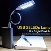 led book lamp portable usb reading night lamp white color table desk lamp for laptop power bank notebook pc computer details 0