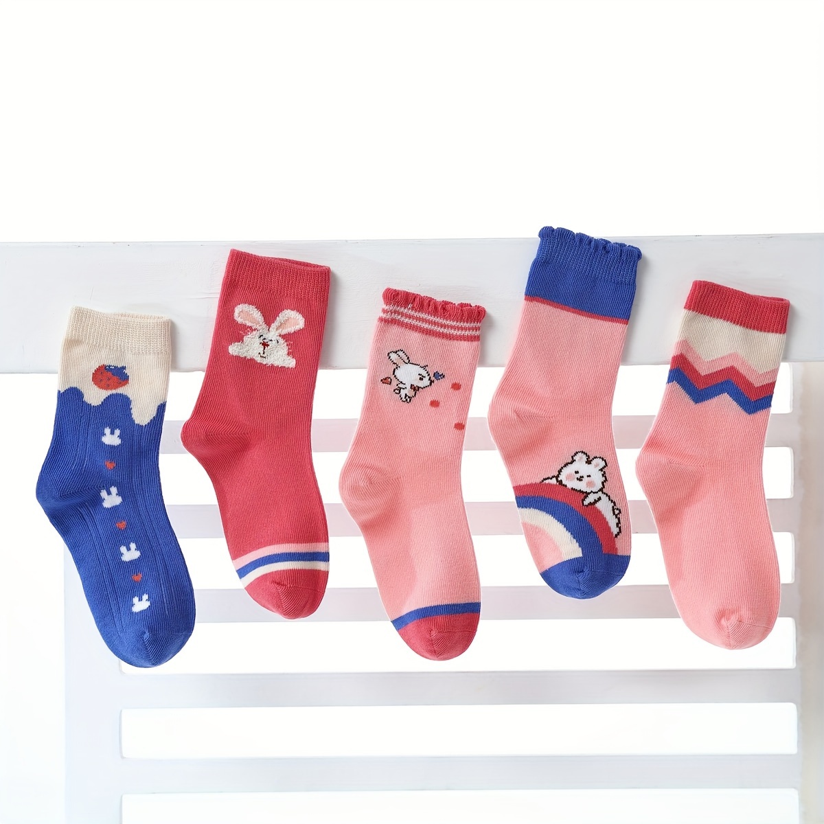 Autumn Winter New Girls' Crew Socks Cartoon Little Rabbit - Temu