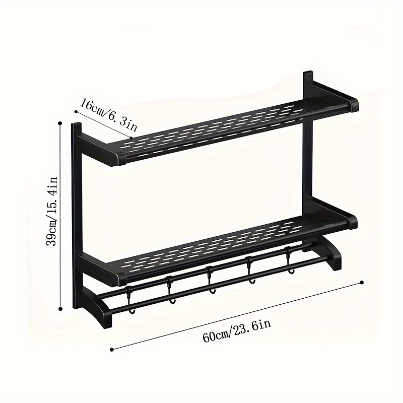 1pc Black And White Color Bathroom Organizer Storage Rack, Free