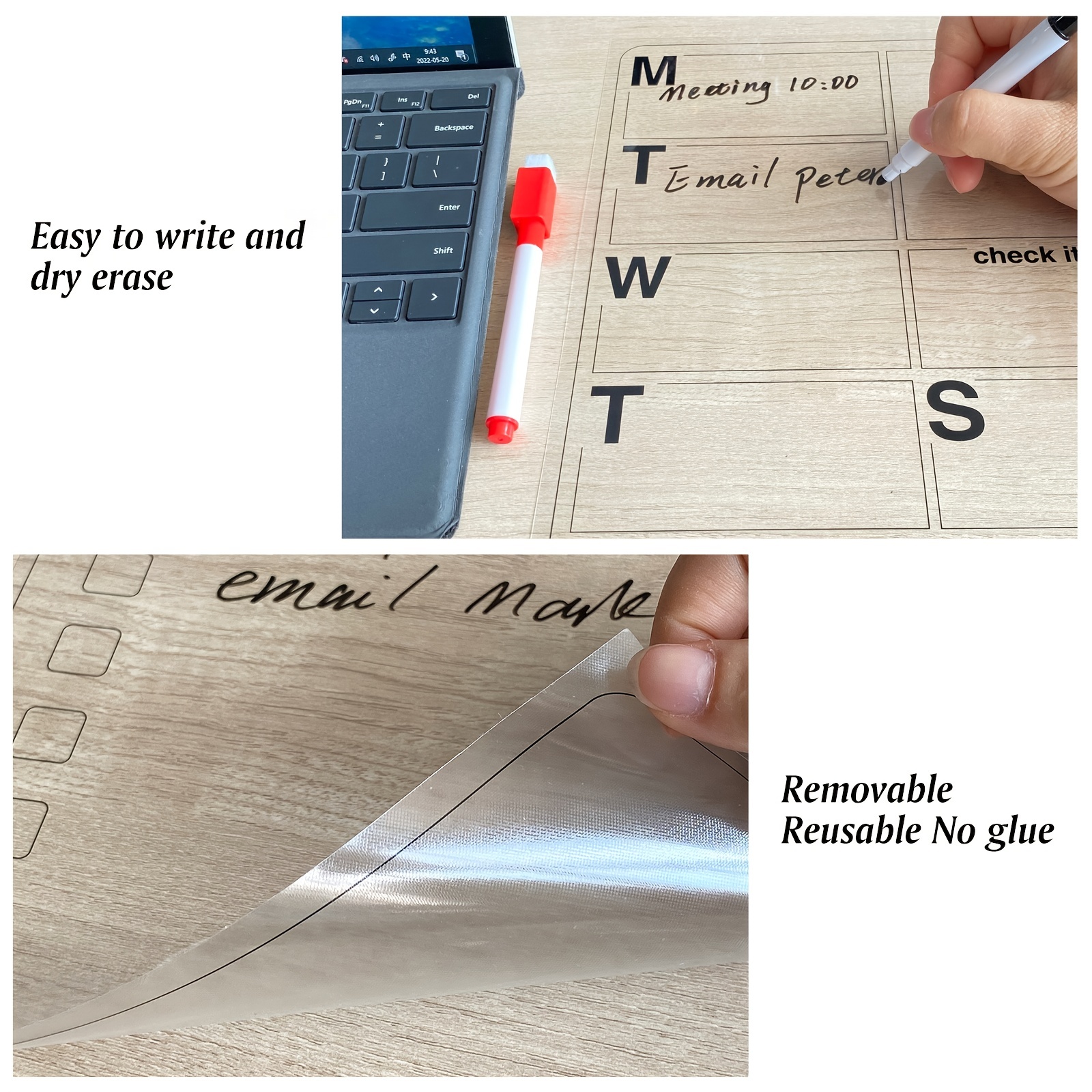 Dry Erase Self adhesive And Re adhesive Memo Board Sheet - Temu