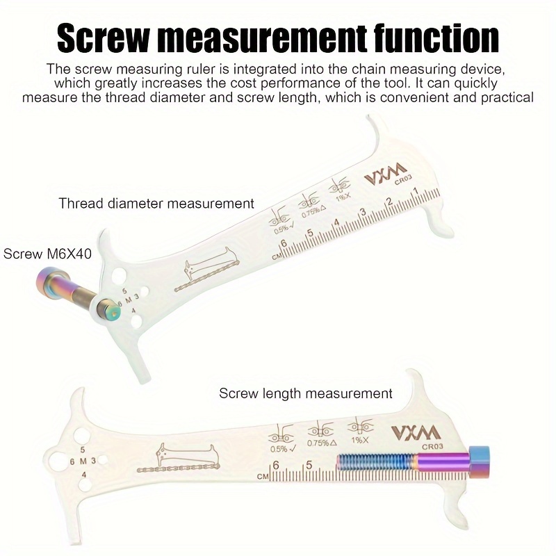 Toopre 3 en 1 Medidor Cadena Herramienta Medición Bicicletas - Temu Chile