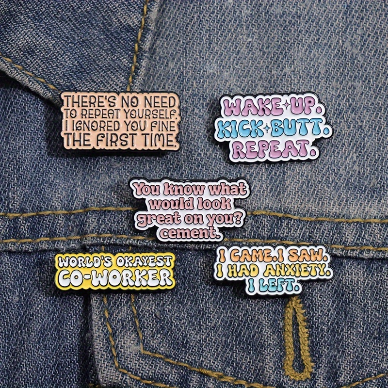 Funny Phrase Quotes Enamel Pins Alone Time Safety Lapel - Temu