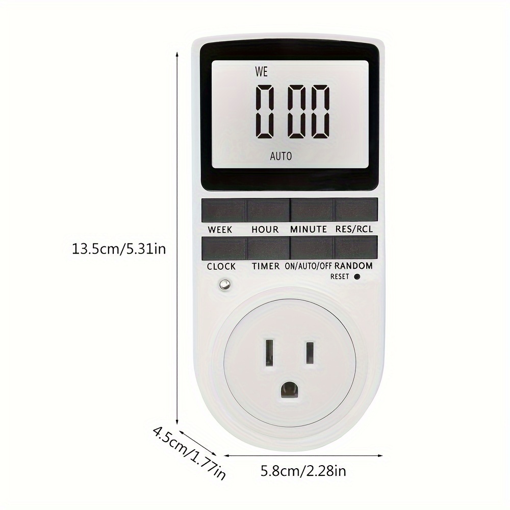 Outlet Timer, 7 Day Heavy Duty Programmable And Plug In Timer For  Electrical Outlets Indoor, Digital Timer For Aquarium Light And Lamp, 15a /  - Temu