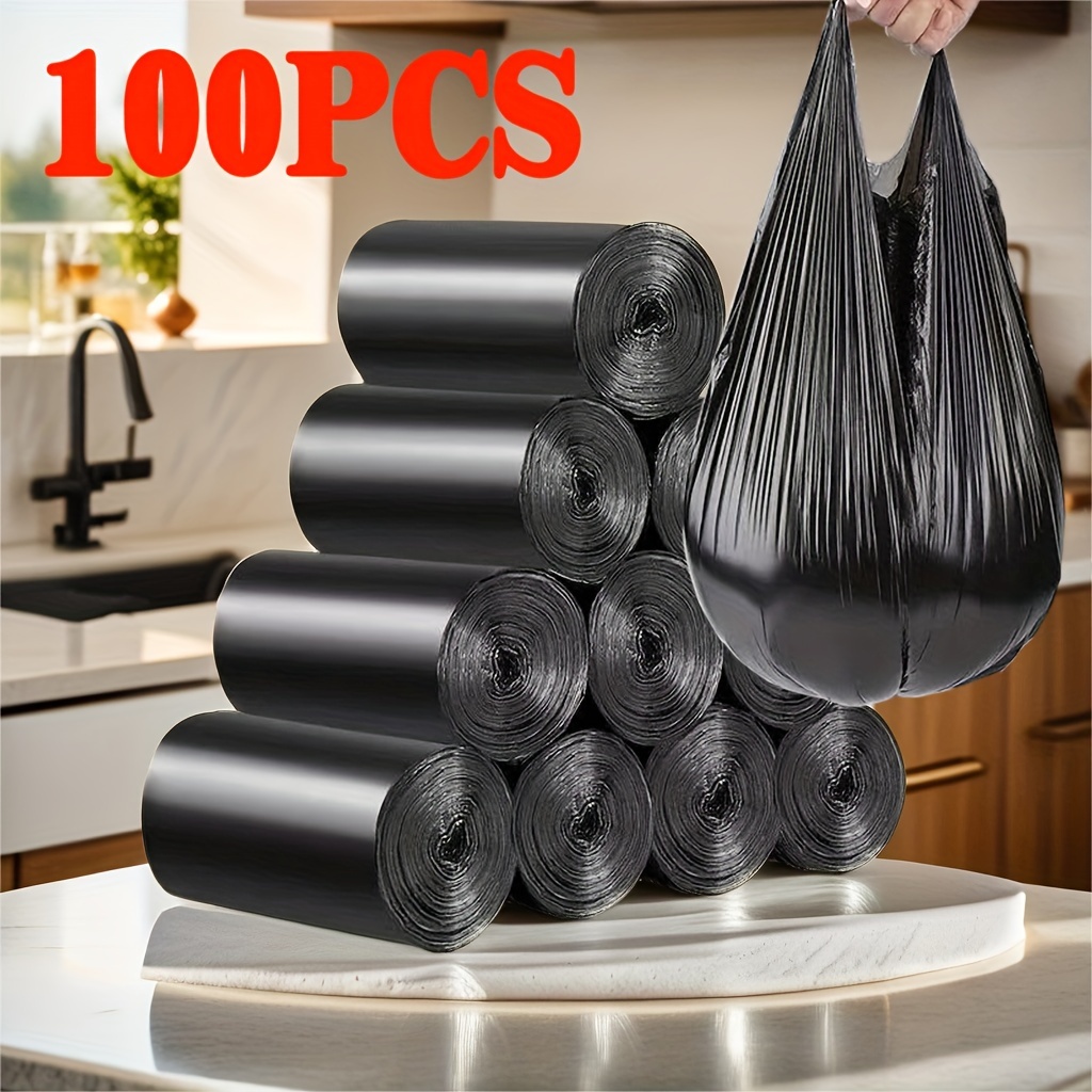 4 GALLON Bathroom Trash Bags, 5 Rolls/100 Counts Small HANDLES Garbage Bags  for Office, Kitchen,Bedroom Waste Bin,Colorful Portable Strong Rubbish