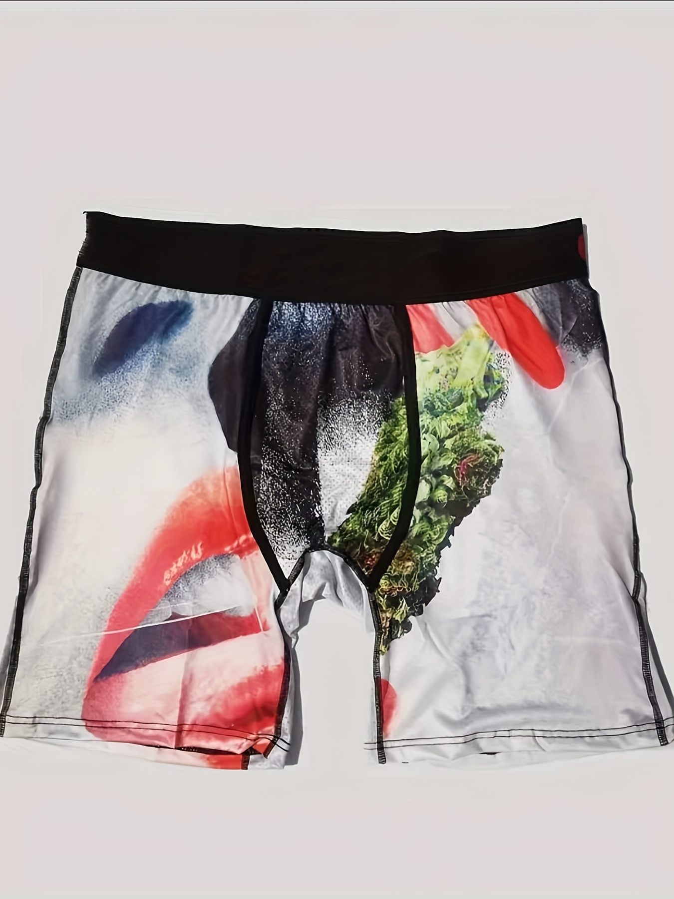 Men's Graphic Long Boxer Briefs Shorts Breathable Comfy - Temu