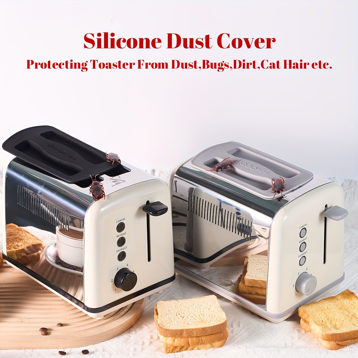 Dustproof Cover,dust Cover For Toaster,bpa Free,food Safety  Plastic,silicone Protecting Toaster From Dustdirt,spills,splash, Critters,toaster  Accessories,silicon Kitchen Gadget For Toaster,wide Slot Toaster Lid,small  Gift For Kitchen Toaster - Temu