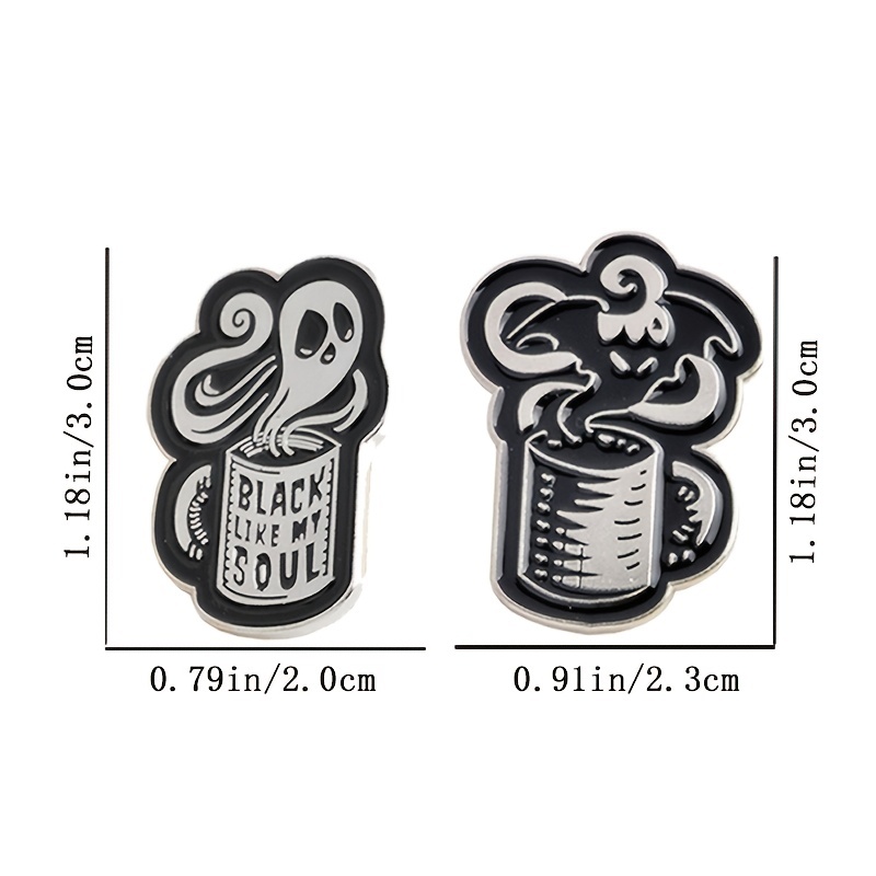 Ghost Devil Cup Brooch Punk Coffee Cup Cartoon Brooch Pin