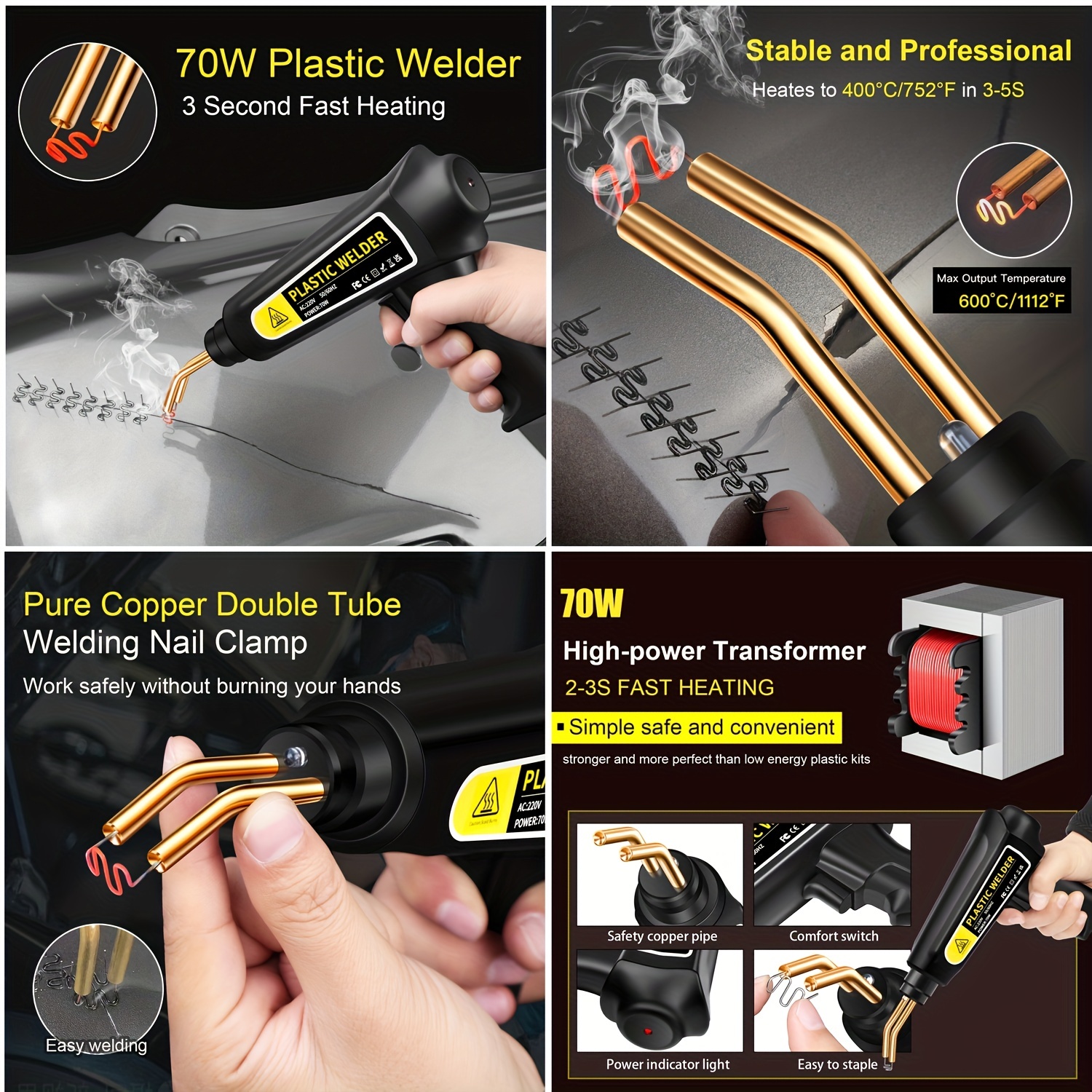 Plastic Welder Kit For Bumper Repair Hot Stapler Welding Gun