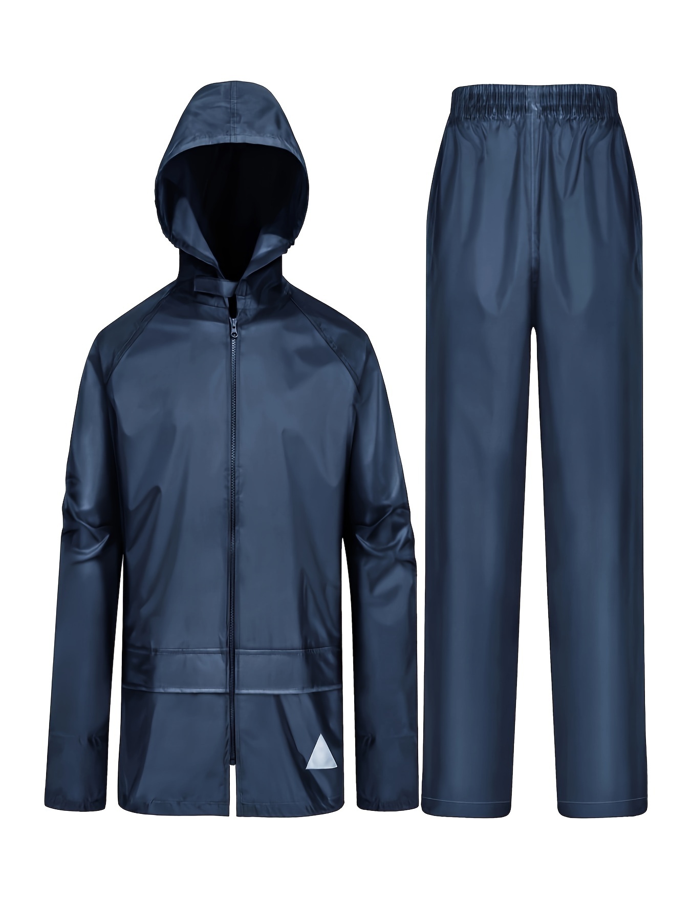 33,000ft Men's Waterproof Rainsuit Hooded Rain Jacket Rain Trousers Packable Raincoat Sets Windproof Two Piece Rain Suit With Safety Reflectors For