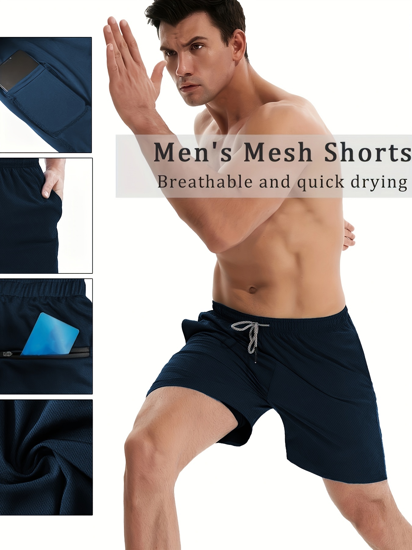 Men's Running Shorts Gym Workout Athletic Training - Temu