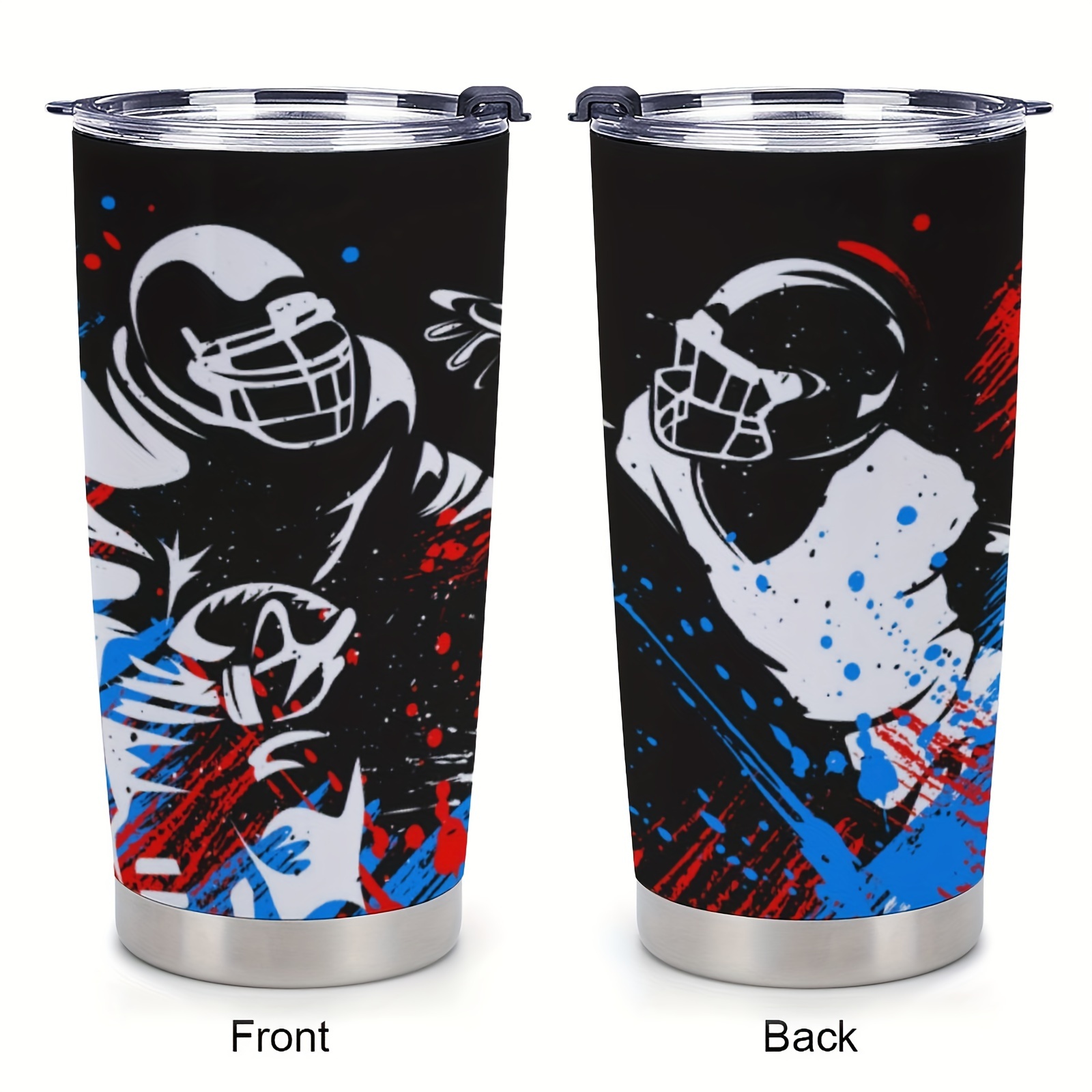 

1pc 20oz, American Football, Valentine's Day Gifts For Him, Insluated Tumbler Cup, Travel Coffee Mug With Lid