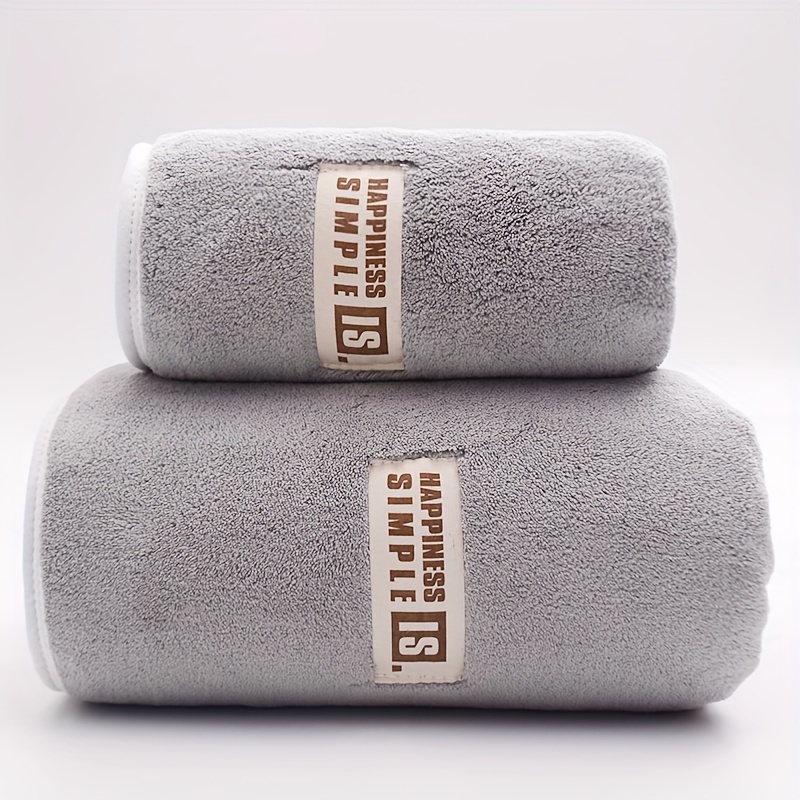 3pcs/set Double-sided Colored Towel Set, Coral Fleece Soft Bath