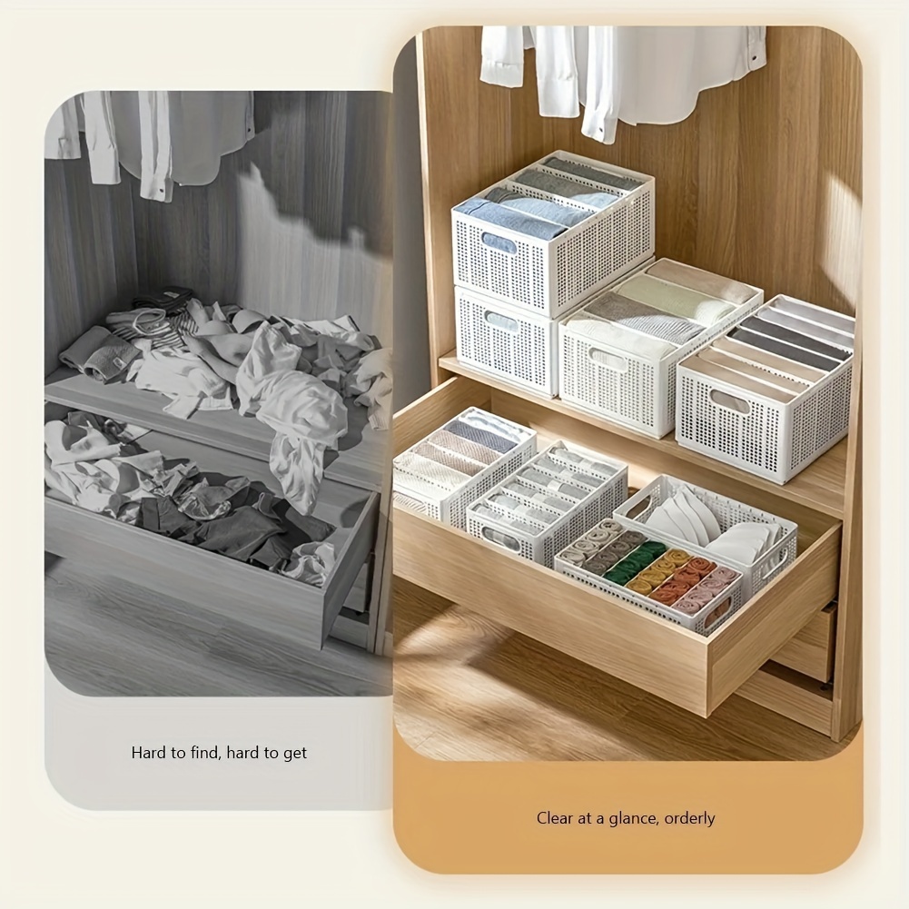 Closet Organizer Storage Box Foldable Underwear Organizers Storage Dividers  Drawer Organizer Jeans Wardrobe organizer clothes