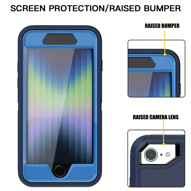 Miracase Funda para iPhone SE 2020/iPhone 8 con protector de pantalla de  vidrio integrado, carcasa protectora transparente resistente de cuerpo