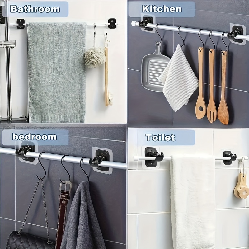 Curtain Rod Hooks Curtain Rod Clip Retainers Wall Mounted - Temu