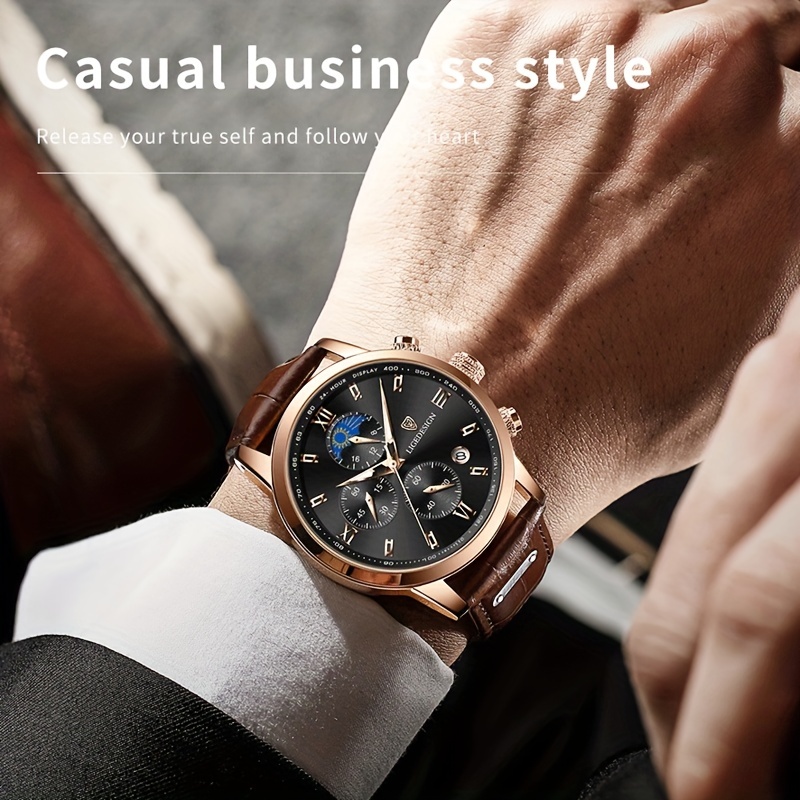 LIGE Watches,Mens Full Stainless Steel Luminous Quartz Watch Fashion Casual  Business Dress Wristwatch Waterproof 30M Water