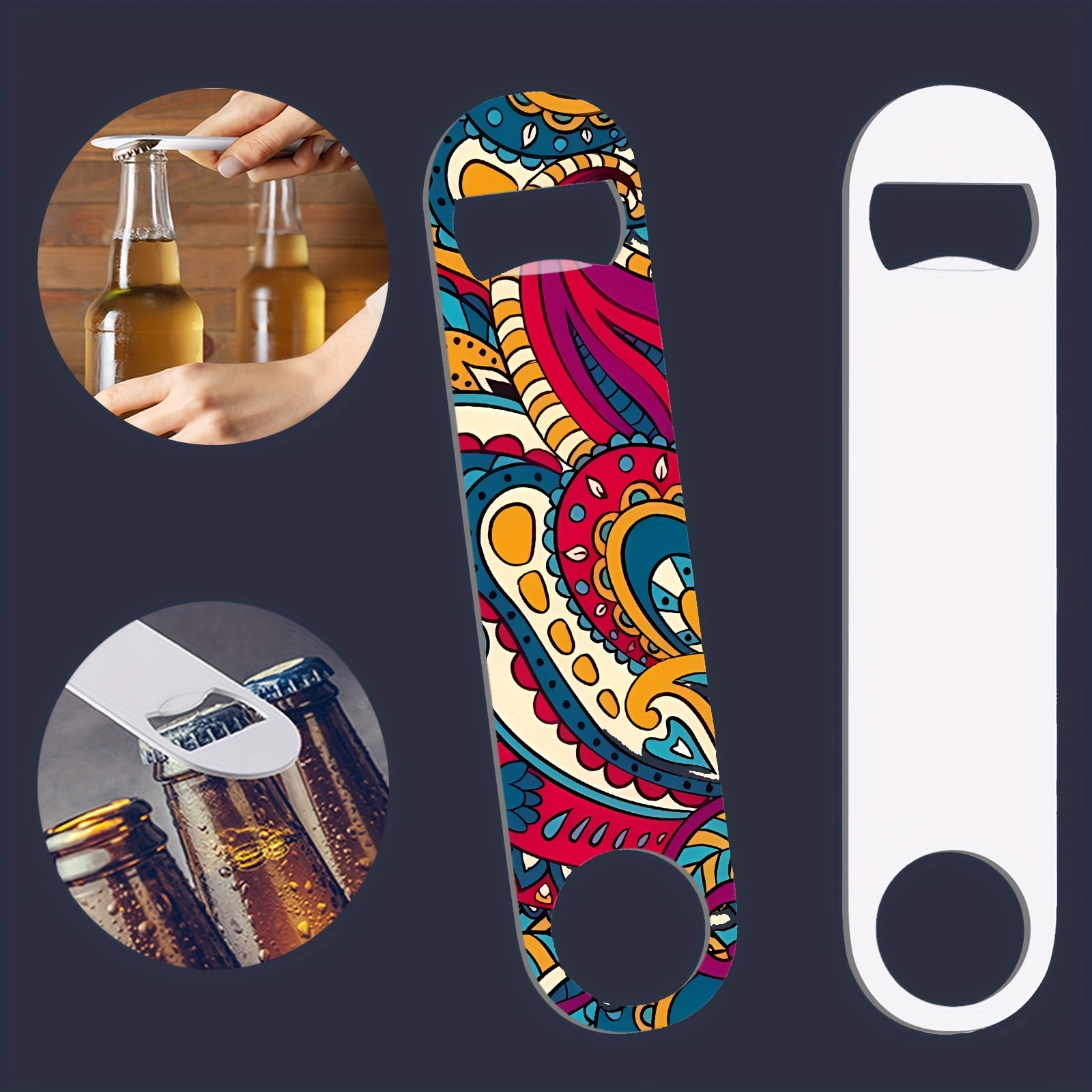 Bottle Opener Stainless Steel Beer Openers Sublimation Bottle Opener Blanks  Heavy Duty Bar Funny Bartender Bottle Opener for Men Women Kitchen Party  Supplies 