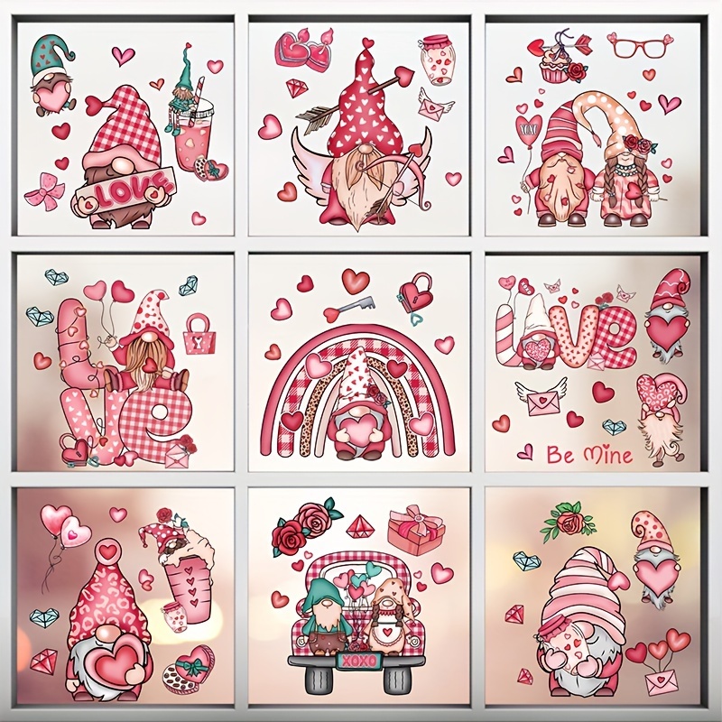 Valentine's Day Window Clings  Heart Decorations & Decals