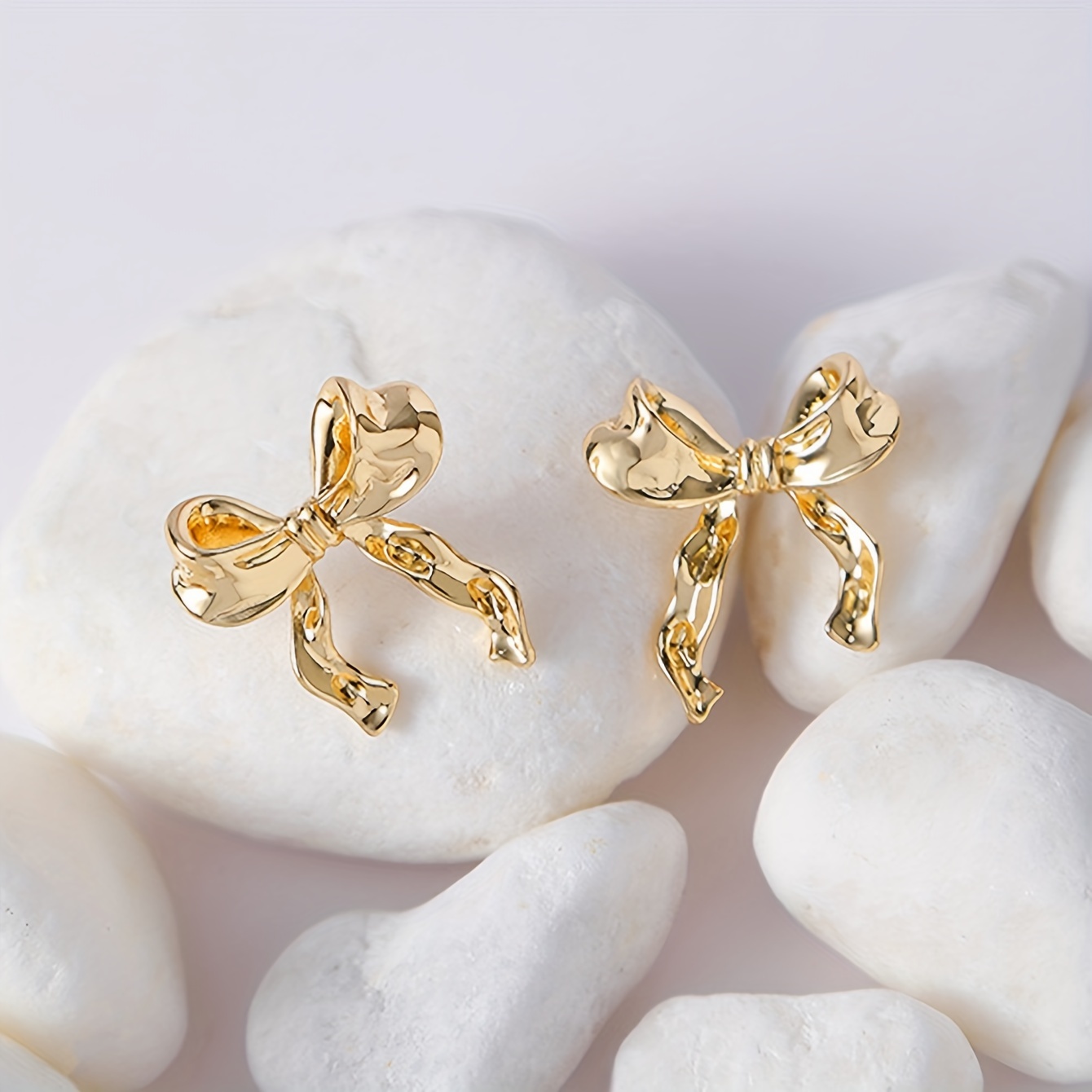 Bronze Asymmetrical Butterfly Bow Earrings