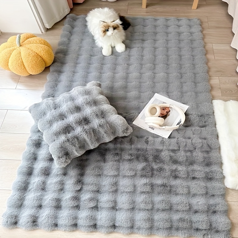 1pc Thin White Rabbit Print Pad Mat For Sofa Bed Floor, Waterproof