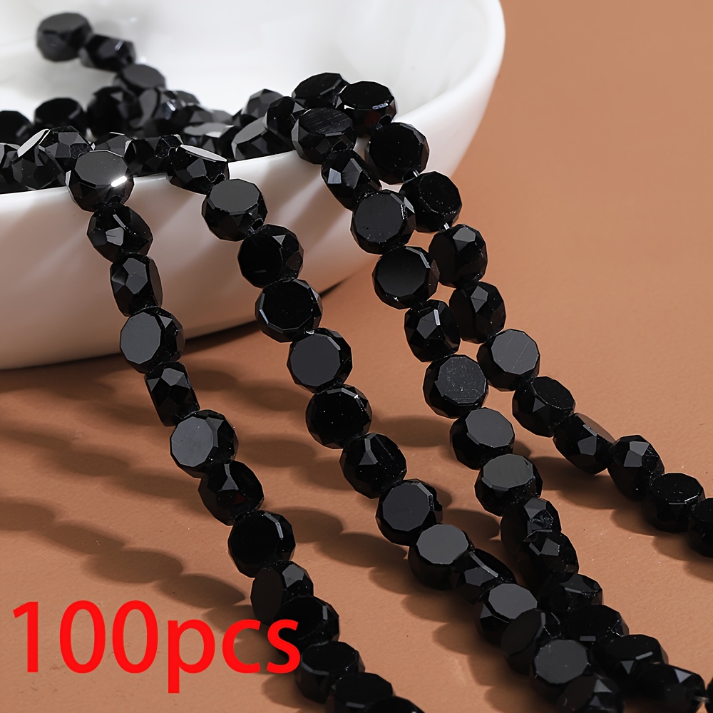 Image of 100pcs Colored Crystal Glass Beads Wheel Beads Spacer Beads Beads Beads Beads Bracelets Necklace Additions Additions