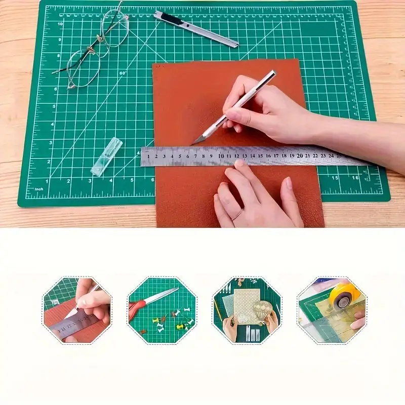 A3 Self-healing Craft Mat And Pvc Non-slip Self-healing Paper Leather Made  Of Grid Line Cutting Mat And Sewing Cutting Mat, Rotatable Fabric Mat,  Perfect For Hobbyist Diy Crafts Creative Designs - Temu