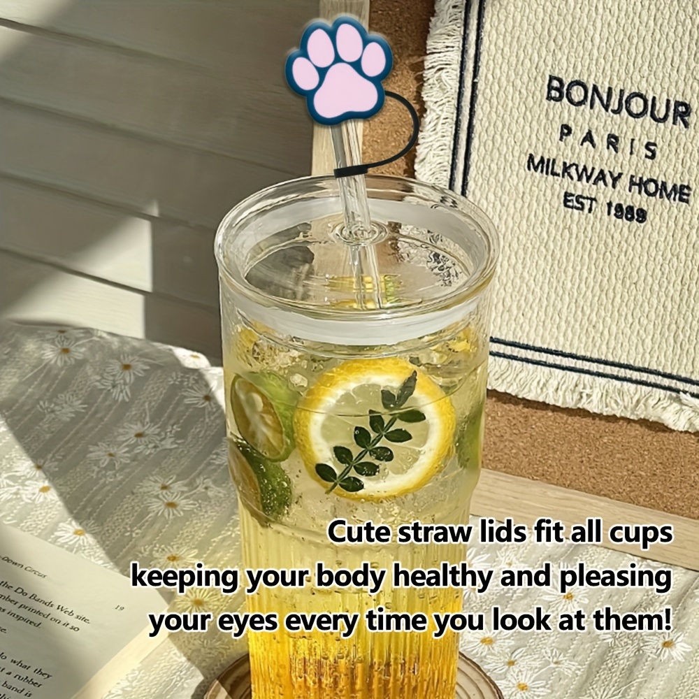 10Pcs Cat Straw Covers Cap Tumbler Straw Topper Cute Silicone Straw Tips  Reusable Drinking Straw Lids for 6-8mm Straws - Yahoo Shopping