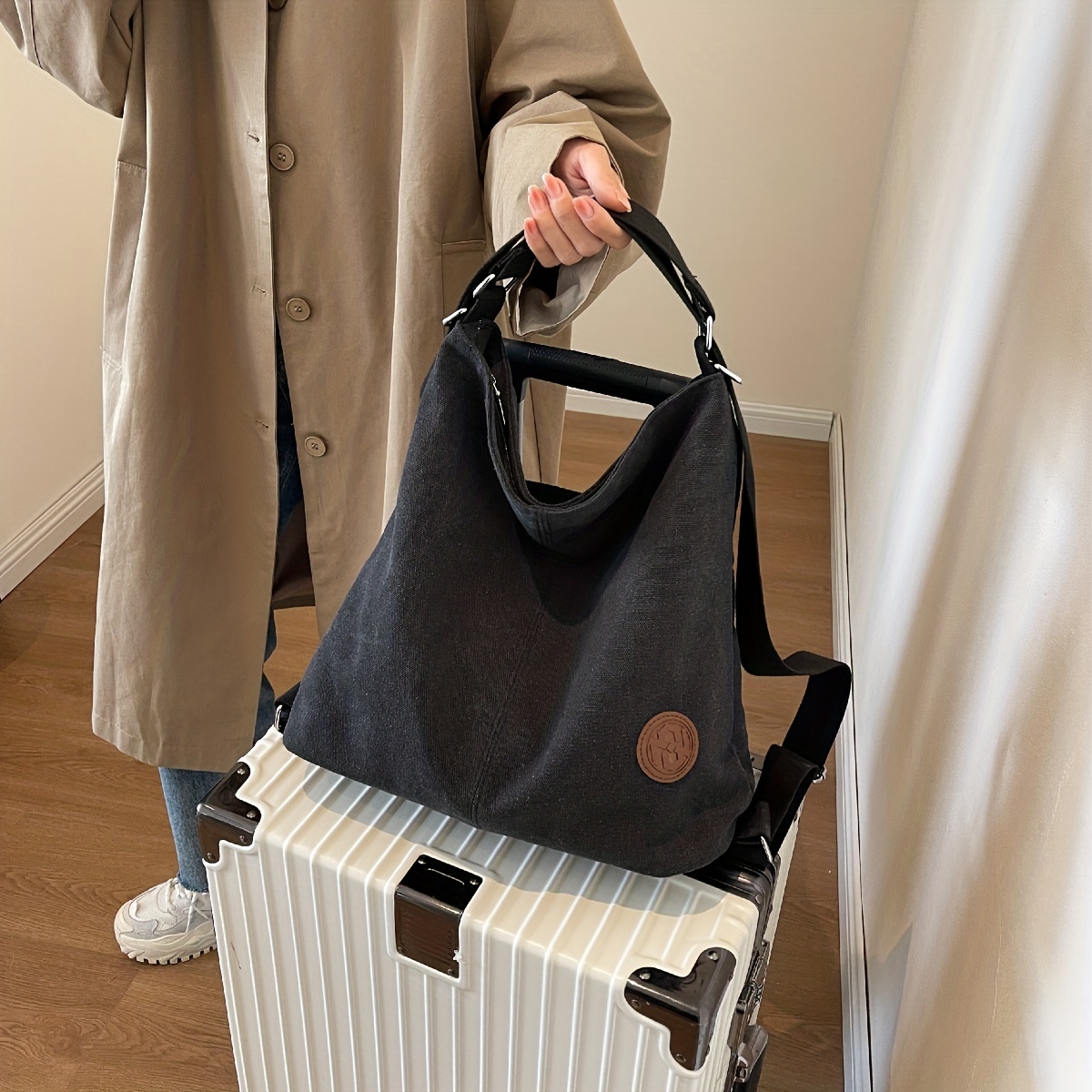 Vintage Boho Tote Bag For Women - Large Capacity Crossbody/Shoulder Bag For Work, Travel, Shopping