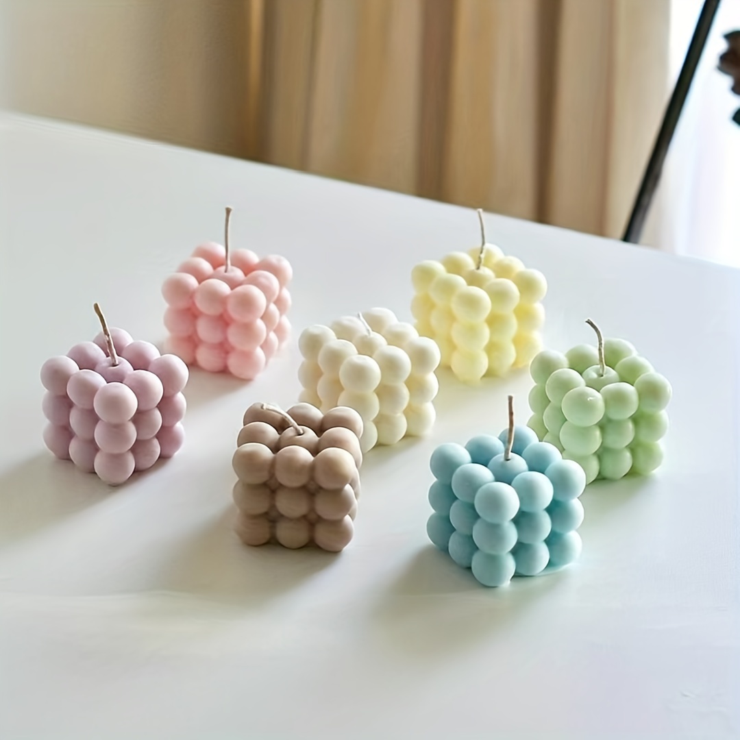 Candle Silicone Mold Creative Geometric Square Silicone Candle Mold 3D Cube  Crafts Gypsum Resin Making Tools Hand Soap Chocolate Baking Mould Candle