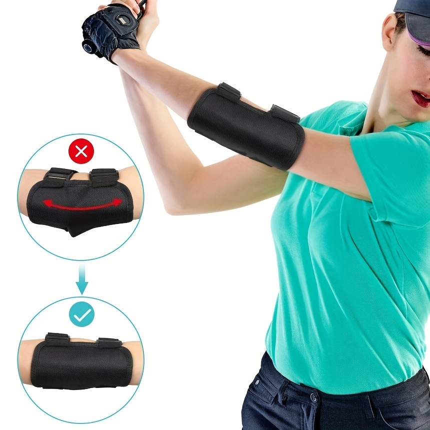 

Adjustable Golf Swing Trainer With Alarm - Breathable Nylon Elbow Support Brace For Beginners, Lightweight & Skin-friendly