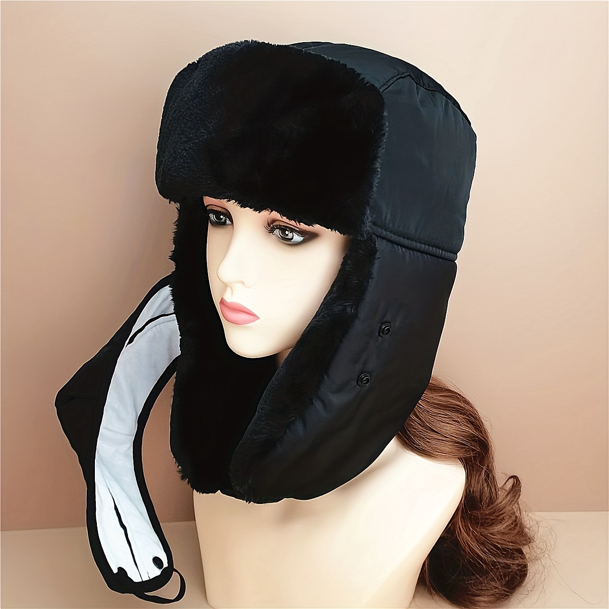 Winter Warm Bomber Hat Mask Set Unisex Thick Fleece Trapper - Temu