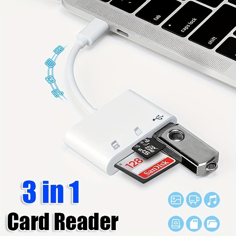 Pour Lecteur De Carte IPhone/USB C/Micro 3 En 1 Lecteur De - Temu Belgium