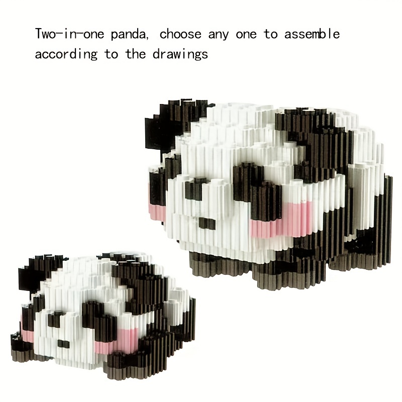 Cute Panda Building Blocks: Creative Series Assembled - Temu