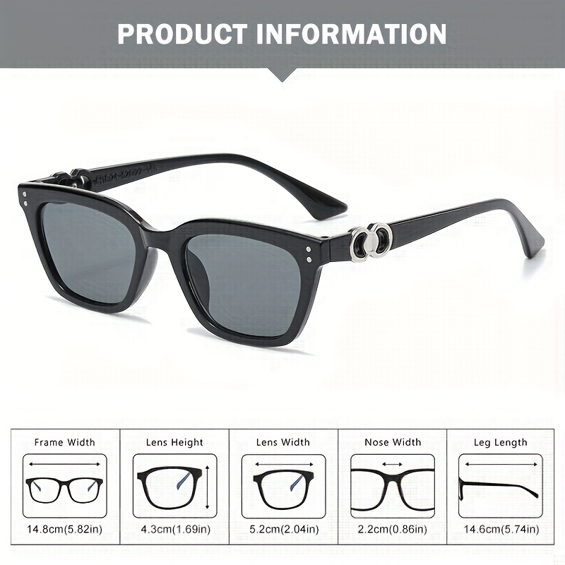 1pc 2022 New Retro Fashion Men's Sunglasses UV400 Luxury Brand Black Square Frame Cool Men's Outdoor Sunshade Glasses,Temu