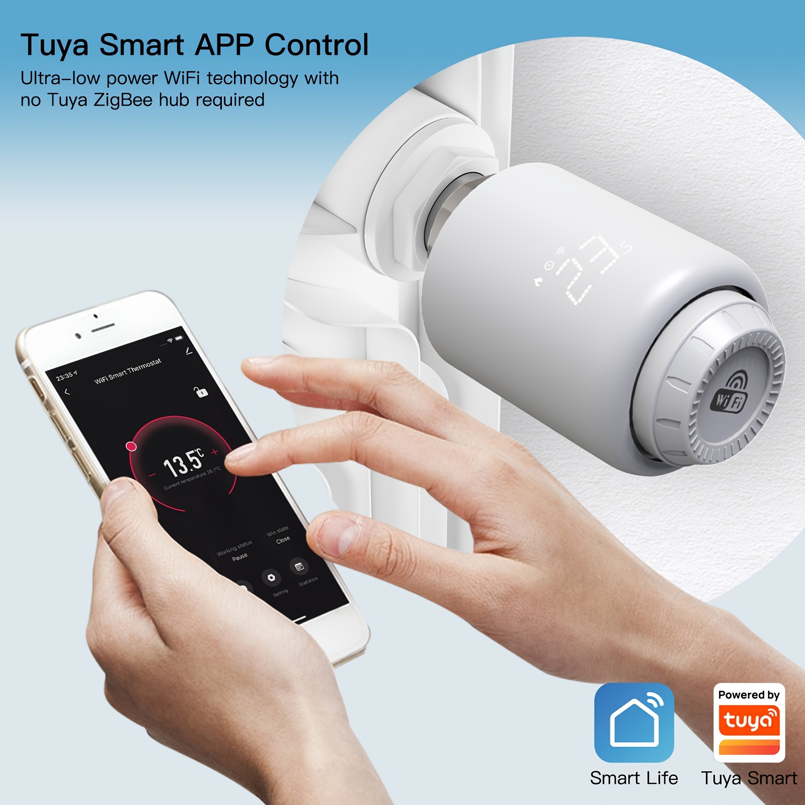 Wi-Fi Temperature Humidity Sensor, Thermometer Hygrometer Hubs &  Controller, If Link with a TUYA Plug or IR Remote, Smart Control Heating  Fan Cooling