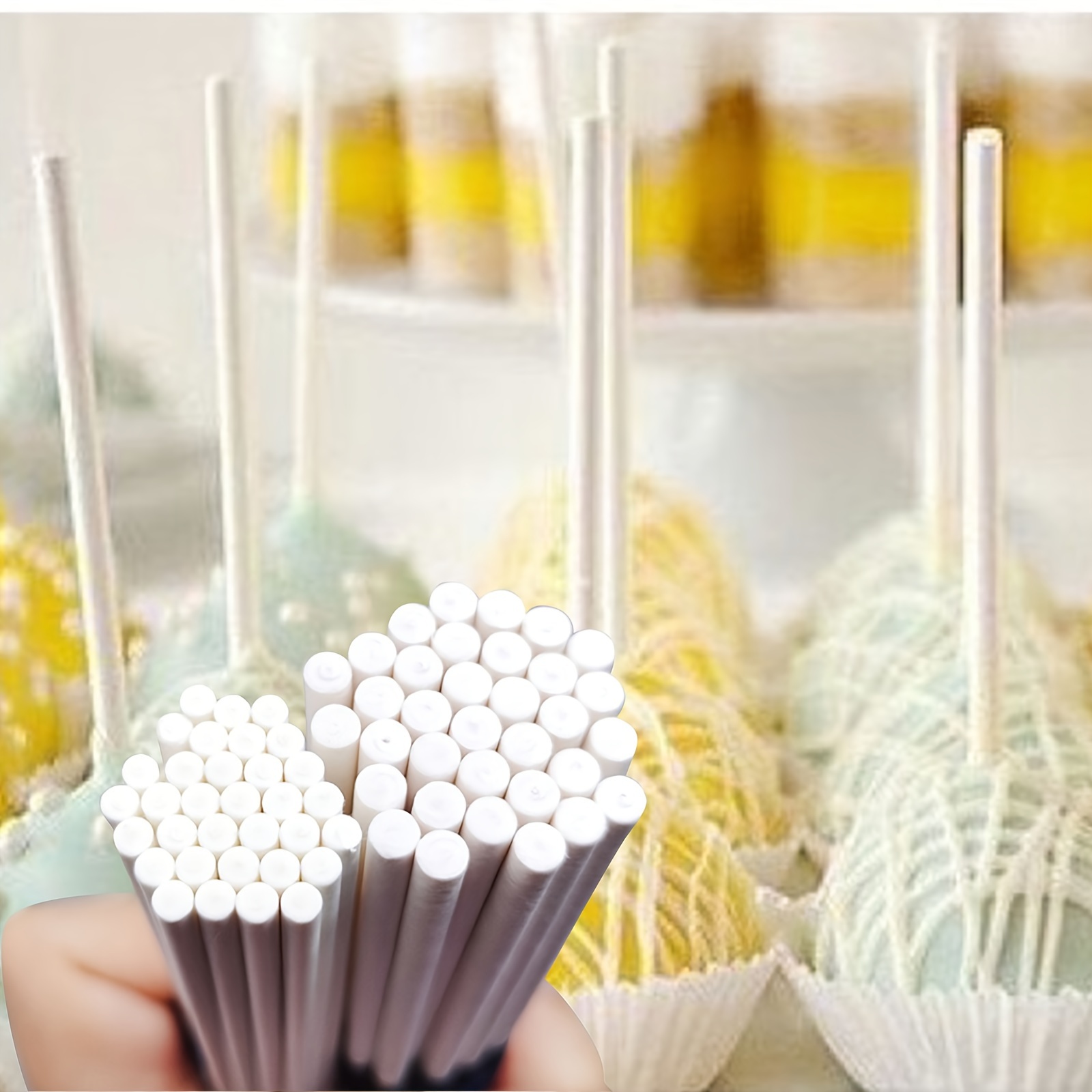 Lollipop Sticks Paper Sticks White Cake Pops Sticks For - Temu