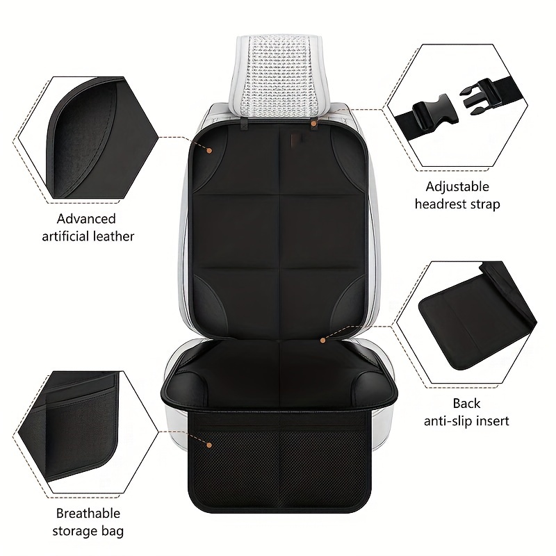 Protector Asiento Coche, Protector Asientos Acolchado Tela Cuero Pu,  Respaldo Antideslizante Bolsillos Malla, Protectores Asiento Impermeables  Vehículos - Automotriz - Temu