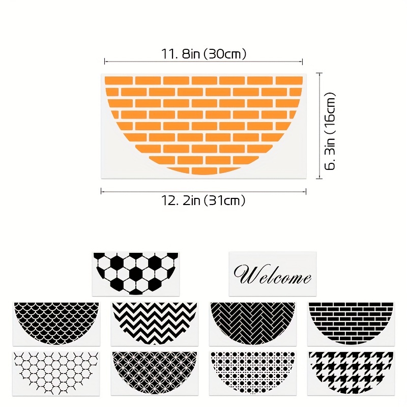 10pcs Half Round Welcome Stencils For Painting On Wood, 12 Inch Large  Reusable Door Hanger Pattern Stencil, Welcome To Our Home Template For Wood  Sign