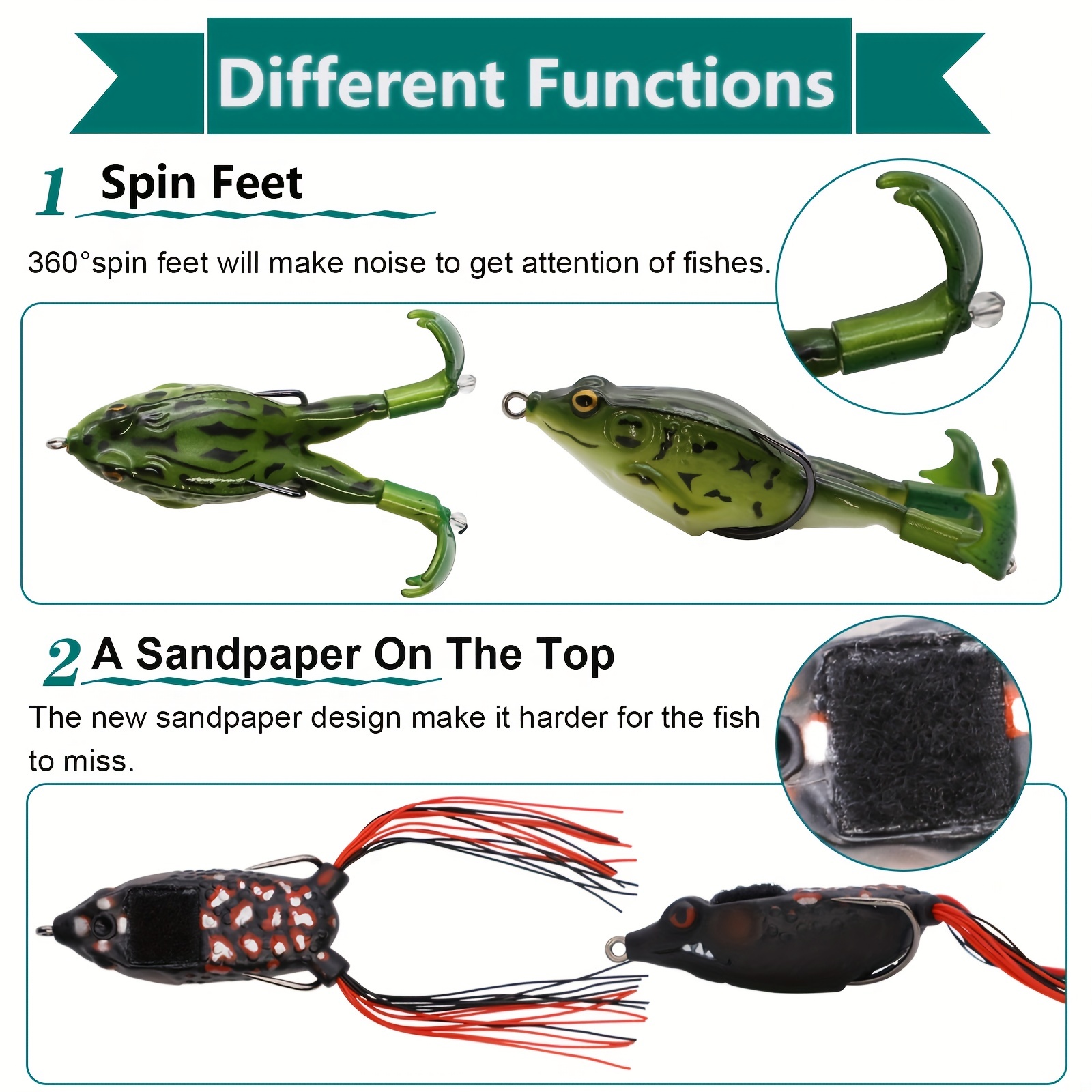 Dovesun Topwater Fishing Frog Lure Kit Freshwater Fishing Lures