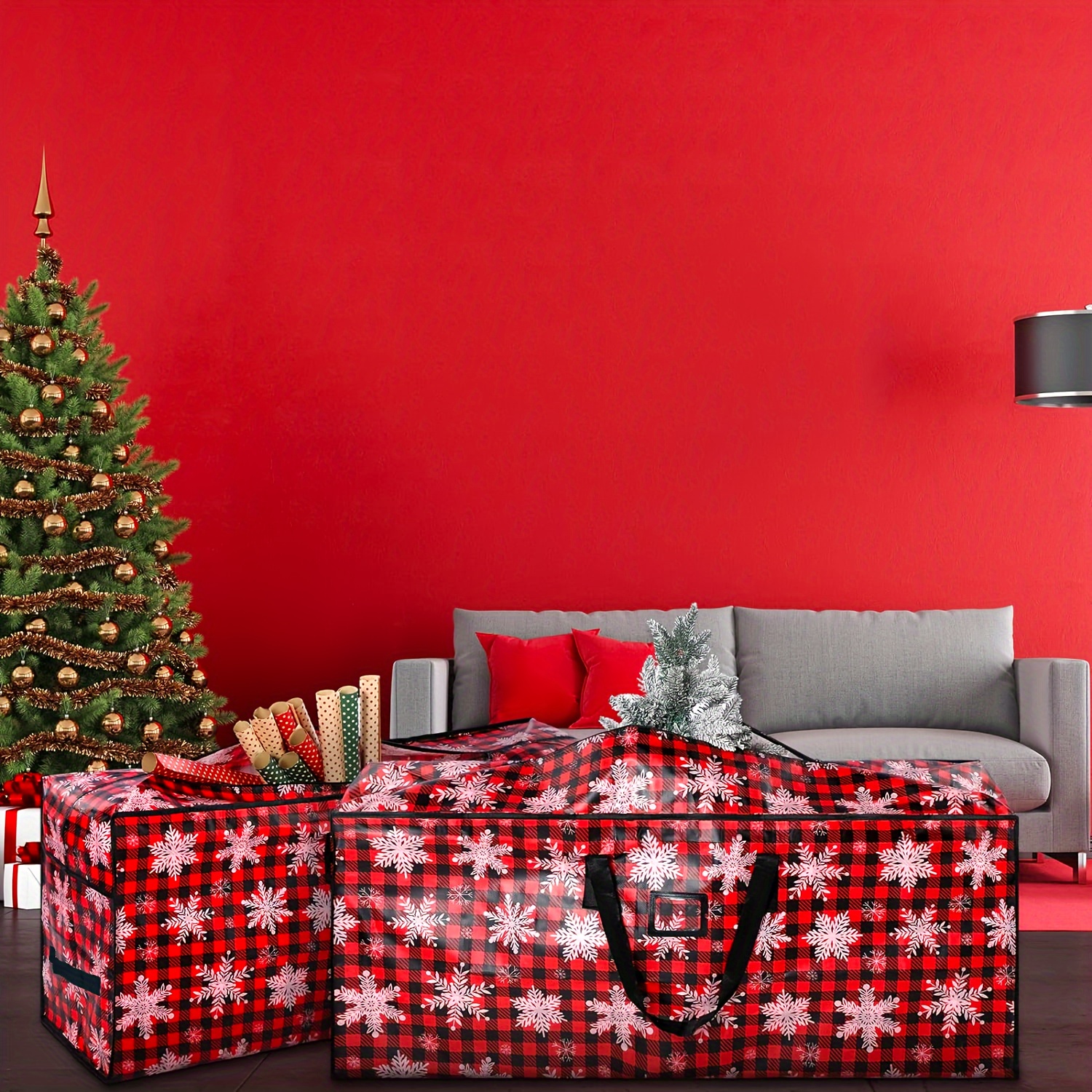 HOLIDAY SPIRIT Bolsa de almacenamiento para árbol de Navidad – Bolsa  resistente para árbol con asas reforzadas duraderas y cremallera, bolsa de