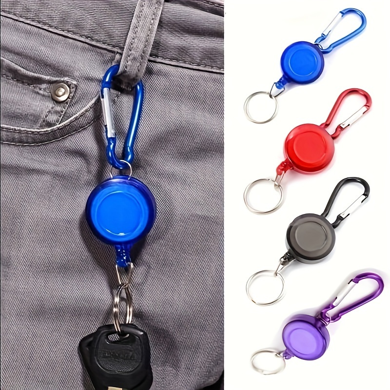 Outdoor Climbing Buckle Telescopic Wire Rope Keychain Anti-theft
