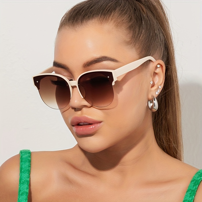 Cat Eye Fashion Sunglasses For Women Men Retro Rivet Aesthetic Uv400 Sun  Shades For Summer Beach Travel - Temu