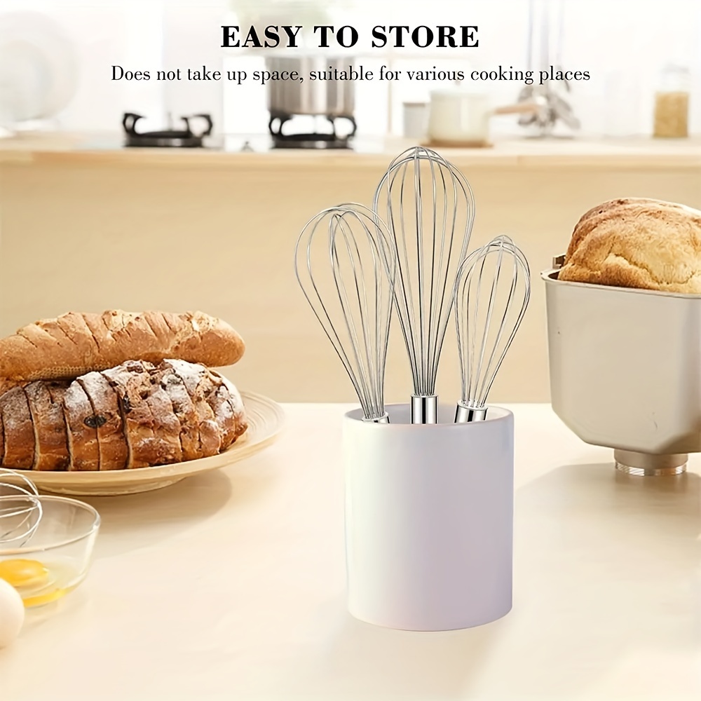  3PCS Egg Whisk Whisks For Cooking Wisking Tool Stainless Steel  Semi Automatic Whisk 3 Different Size Hand Push Whisk for Cooking Egg Beater  Whisk for Home Blending Beating Stirring: Home 